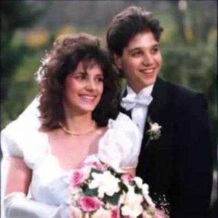 Phyllis Fierro and Ralph Macchio photographed together on their wedding day on April 5, 1987.